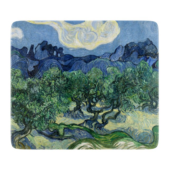 Planche À Découper Van Gogh La peinture paysagère des oliviers (Devant)