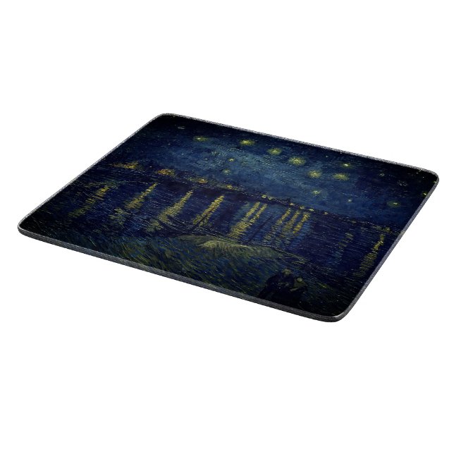 Planche À Découper Van Gogh Starry Nuit sur Rhone Glass Cutboard (Coin)