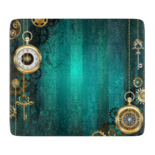 Planche À Découper Veille bijoux Steampunk sur un Arrière - plan vert