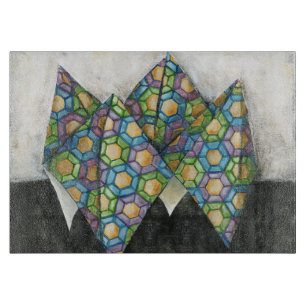 Planche À Découper Vendeur Origami Fortune sur papier géométrique
