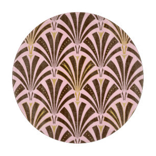 Planche À Découper Ventilateur Art déco motif - chocolat rose