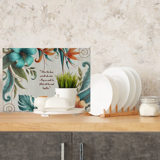 Planche À Découper Verre à lumière tropicale personnalisable (Créateur téléchargé)