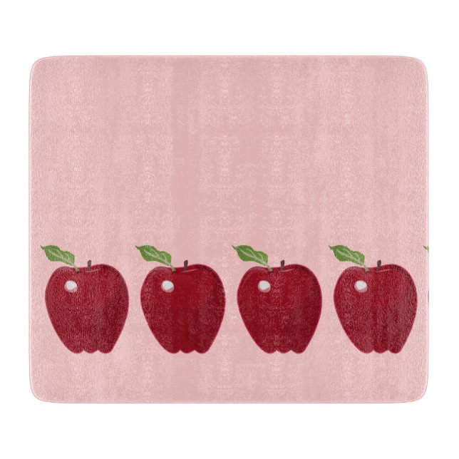 Planche À Découper Verre de design de la pomme rouge (Devant)