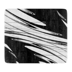 Planche À Découper Verre moderne noir et blanc