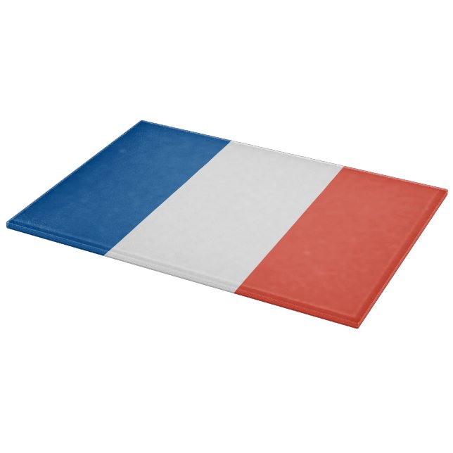 Planche À Découper Verre Tranchant France Drapeau (Coin)