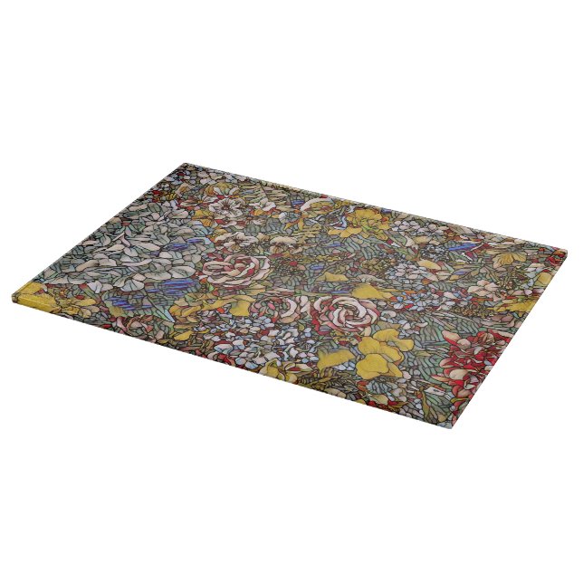 Planche À Découper Verre verni Botanique Floral (Coin)
