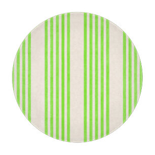 Planche À Découper Vert citron vert et beige cinq rayures motif