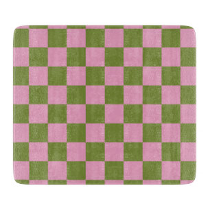 Planche À Découper Vert rose À damiers En vichy Motif