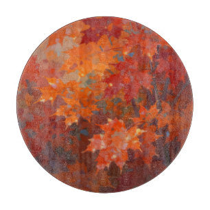 Planche À Découper Vibrant Canopée de Feuilles d'Érable d'Automne