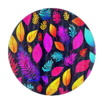 Vibrant Néon Foliage : Captivant Motif Feuille