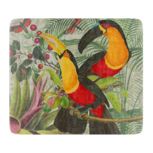 Planche À Découper Vibrant Tropical Toucan Birds Art Exotic Jungle