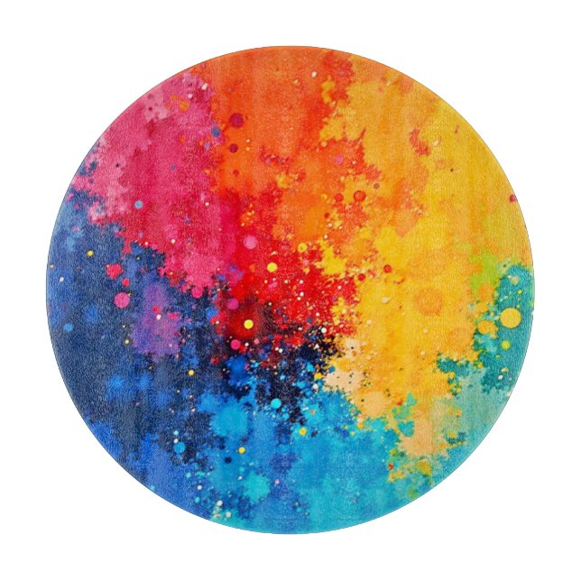 Planche À Découper Vibrant Watercolor Chaos Art (Devant)