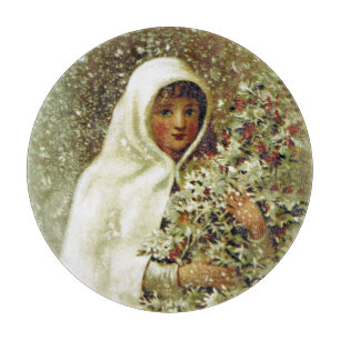 Planche À Découper Victorian hiver fille sainte baie neige