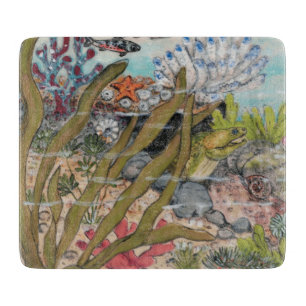 Planche À Découper Vie marine côtière anguille Poisson corail marin c