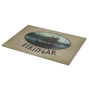 Planche À Découper Viking Navire Et Lumières Du Nord