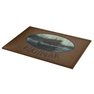 Planche À Découper Viking Navire Et Lumières Du Nord