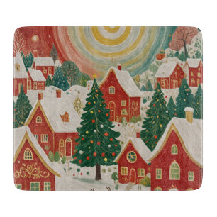 Planche À Découper Village de Noël