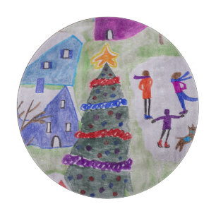 Planche À Découper Village de Noël