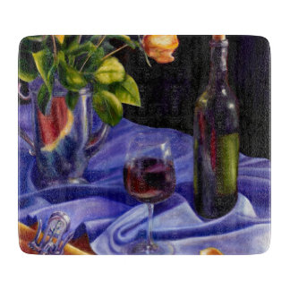 Planche À Découper Vin, Fleurs et Élégance