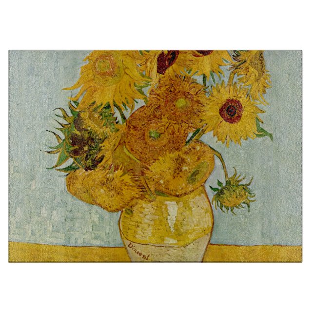 Planche À Découper Vincent Van Gogh 12 Tournesols Impressionniste (Devant)