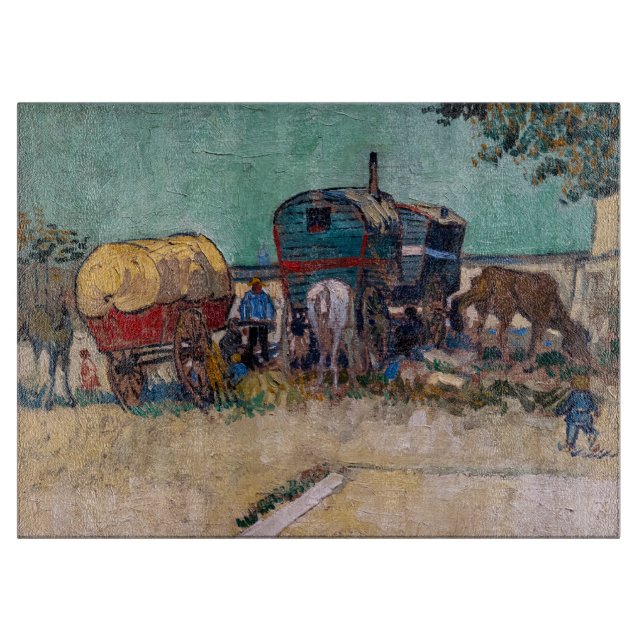 Planche À Découper Vincent Van Gogh - Caravanes, Camp de Tziganes prè (Devant)