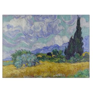 Planche À Découper Vincent Van Gogh - Champ de blé avec cyprès