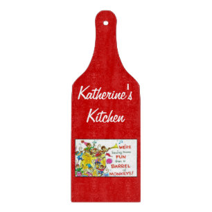 Planche À Découper Vintage Coloré Plus amusant Baril des singes