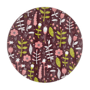 Planche À Découper Vintage Doodle Floral sans couture Motif