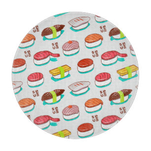 Planche À Découper Vintage nigiri sushi, motif doodé