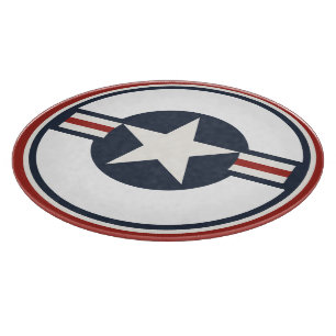 Planche À Découper Vintage rouge blanc bleu USAAF Insignia Star Bars