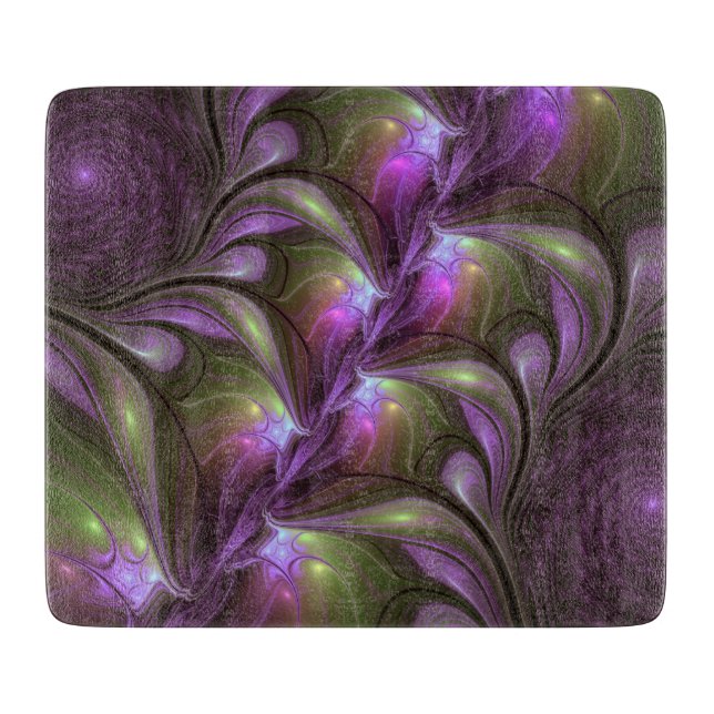 Planche À Découper Violet Abstrait violet violet kaki fractal (Devant)
