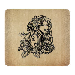 Planche À Découper Virgo Zodiac Antique Look Verre