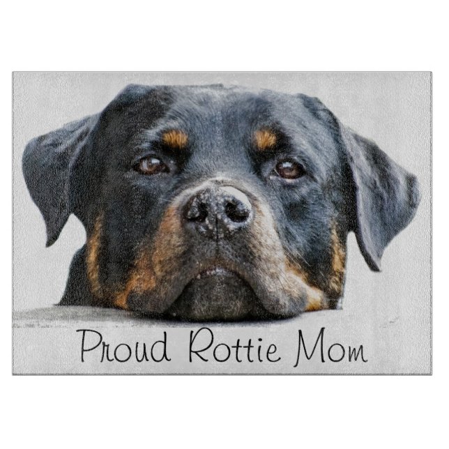Planche À Découper Visage fier de chien de rottweiler de la maman | (Devant)
