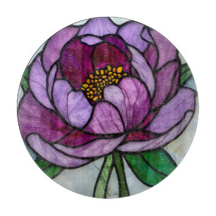 Planche À Découper Vitraux Paonée Pourpre