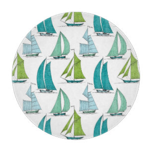 Planche À Découper Voiliers sur le motif de l'eau