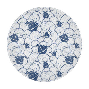 Planche À Découper Voiliers sur le motif de mer