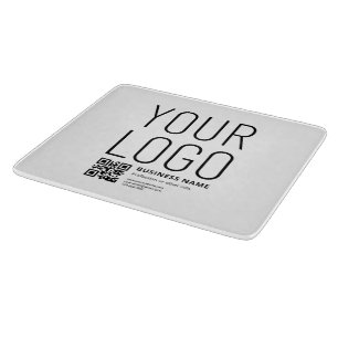 Planche À Découper Votre logo avec QR code et texte modifiables