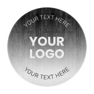 Planche À Découper Votre logo Dégradé noir et blanc moderne éditabl