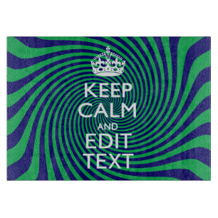 Planche À Découper Votre texte de garder le calme dans le décor bleu 