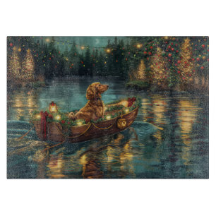 Planche À Découper Voyage de fête de Noël du lévrier afghan