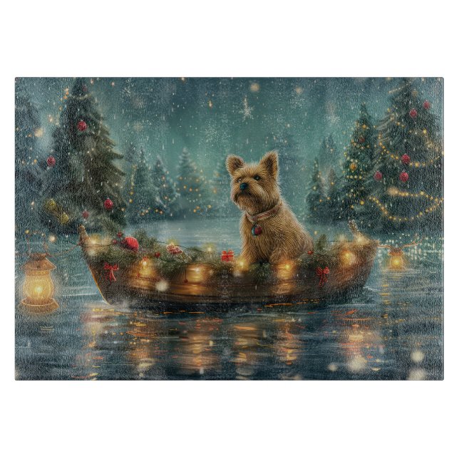 Planche À Découper Voyage festif de Noël de Cairn Terrier (Devant)