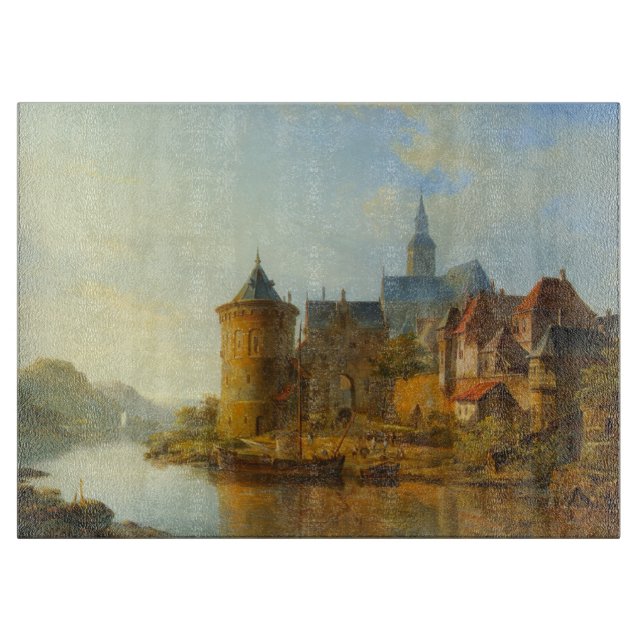 Planche À Découper Vue d'une ville hollandaise le long du Rhin (Devant)