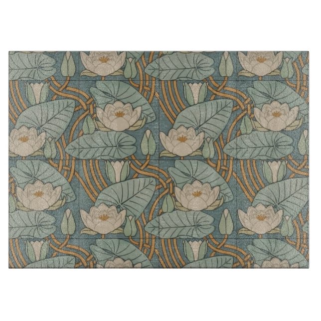 Planche À Découper Water Lys Lily Art Nouveau Nature (Devant)