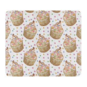 Planche À Découper Watercolor cupcakes