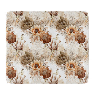 Planche À Découper Western Brown Cream Floral sud-ouest