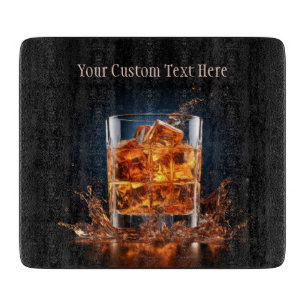 Planche À Découper Whiskey Texte Personnalisé Sur Les Rochers
