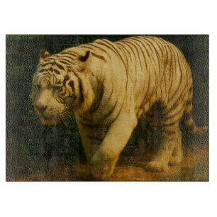 Planche À Découper White Tiger Majesty - Stylisé Art de la faune