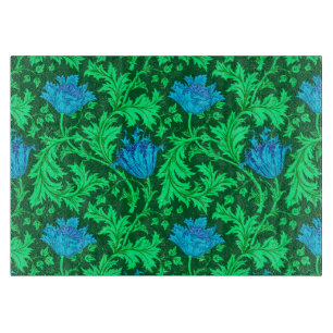 Planche À Découper William Morris Anemone, Emerald Green et Blue