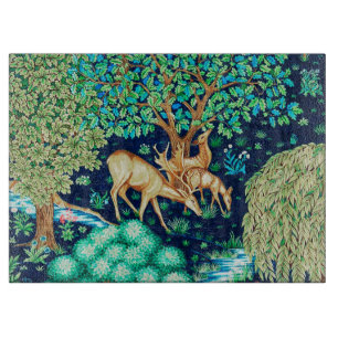 Planche À Découper William Morris Deer par un Indigo de la Tapisserie