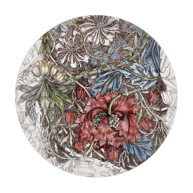 Planche À Découper William morris fleurs élégante illustration floral (Devant)